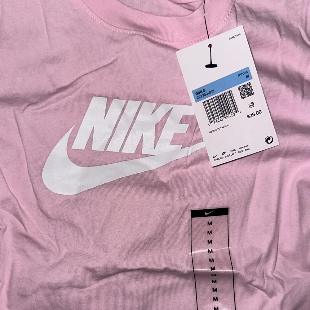 Nike Girls Pink Long Sleeve Tee - The Nike Tee - Size MEDIUM or LARGE - NEW